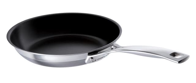 Le Creuset Antihaftbeschichtete Bratpfanne aus 3-ply Edelstahl, Ø 20 cm, Für alle Herdarten inkl. Induktion geeignet, Silber, 96201320001000 20 cm Antihaft