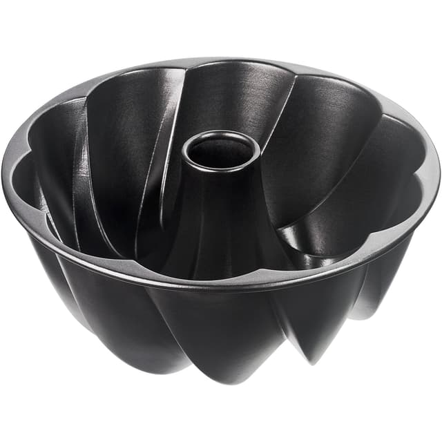 Original Kaiser Inspiration Design-Gugelhupfform 25 cm, Kuchenform mit geschwungener Oberflächenstruktur, Aluminiumguss, antihaftbeschichtet, schwarz, 25.5 x 25.5 x 11.5 cm