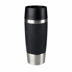 Emsa 513361 Travel Mug Classic Thermo-/Isolierbecher, Fassungsvermögen: 360 ml, hält 4h heiß/ 8h kalt, 100% dicht, auslaufsicher, Quick-Press-Verschluss, 360°-Trinköffnung, schwarz Schwarz Sleeve Angebot bei HelloDeals