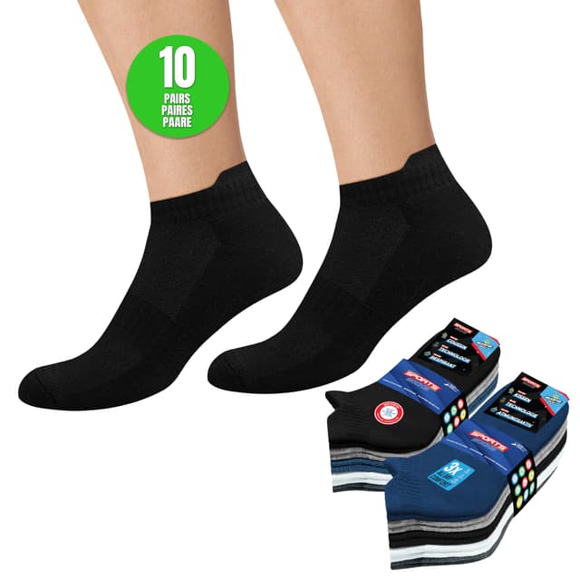 SOXCO 10 Paar Sneaker Socken Herren 43-46 Damen 35-38 39-42 Sportsocken Kurze socken 47-50 Mehrfarbig
