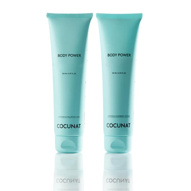 COCUNAT - Body Power - Anti Cellulite Creme - Mit Koffein, Hyaluronsäure und Gingko Biloba - Kampf gegen Cellulite - 150 ml + 125 ml BREIT