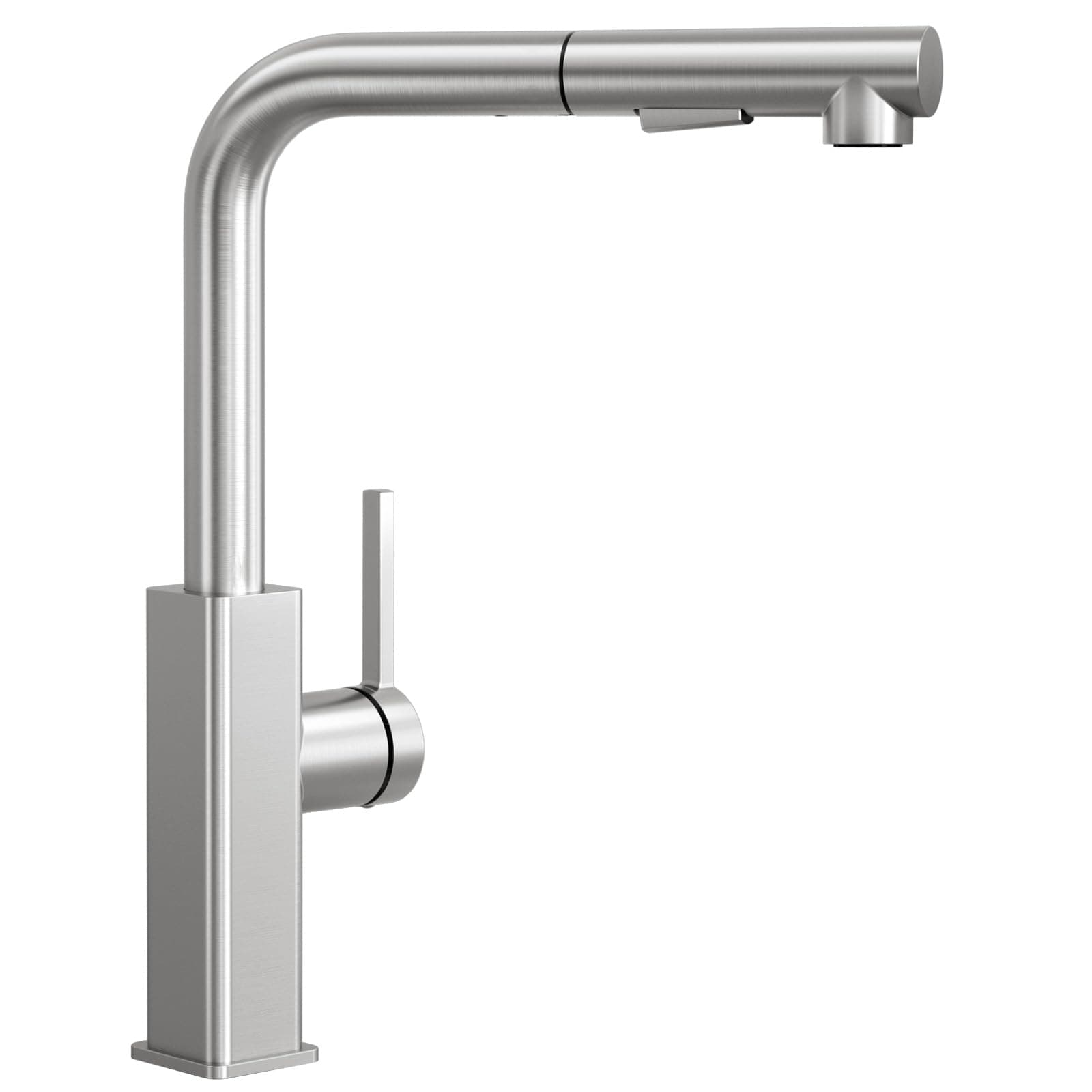 CECIPA Küchenarmatur Ausziehbar, Spültischarmatur mit Brause, Wasserhahn Küche Ausziehbar 2 Wasserstrahlarten, Mischbatterie Küche Edelstahl Gebürstet, Armatur 360° Drehung, Küchenwasserhahn Hochdruck L-Form, Ausziehbar Edelstahlfarbe