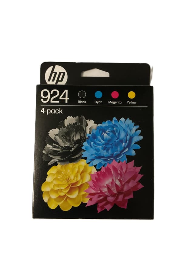 HP 924 (‎6C3Z1NE) Multipack Original Druckerpatrone, Schwarz und Farben, 1xSchwarz, 1xCyan, 1xMagenta, 1xGelb für HP OfficeJet Pro 8124e, 8122e, 8132e, 8135e, 8134e, 8125e All-in-One-Drucker