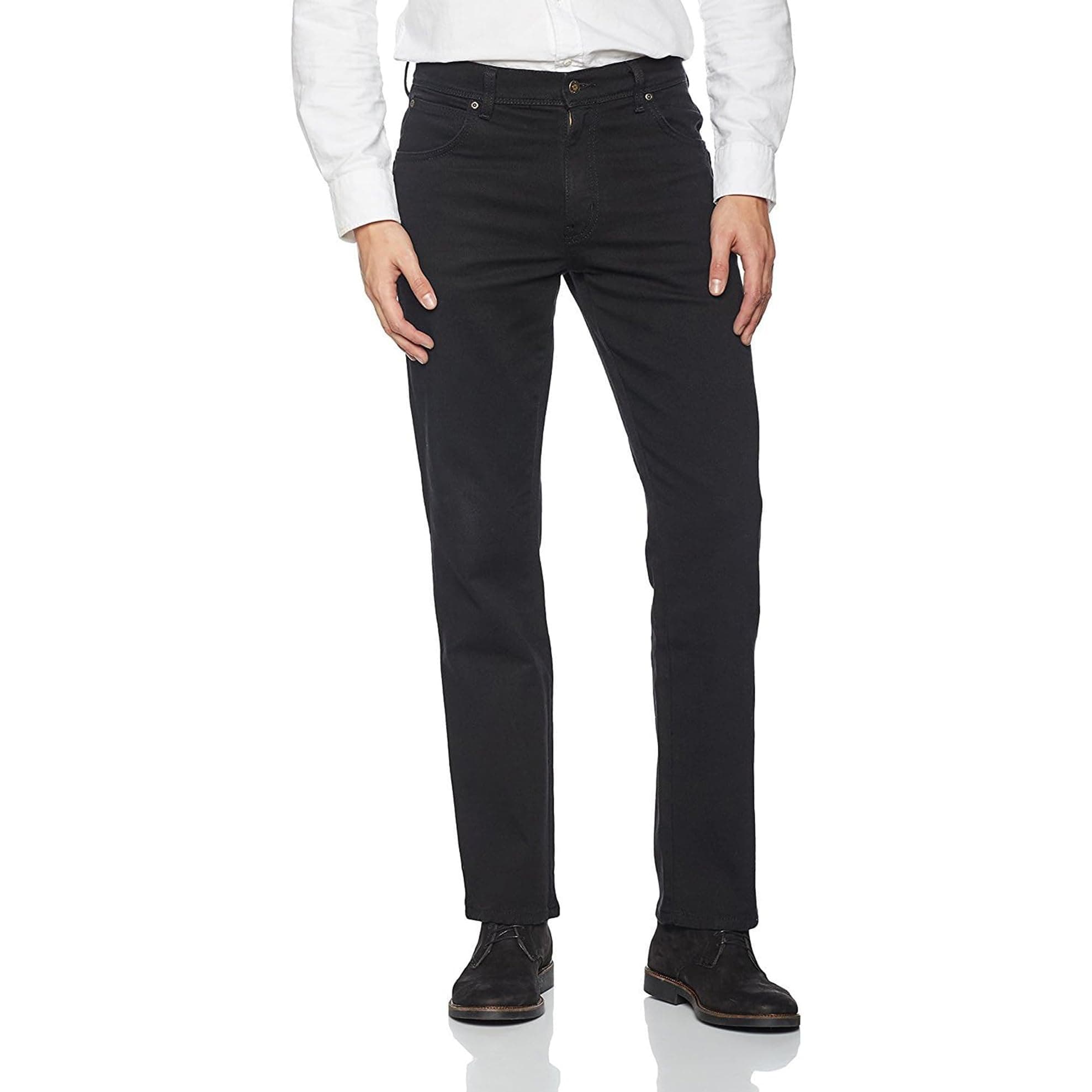 Wrangler Herren Jeans Regular - Mid Waist - Regular Fit - Schwarz W30-W44 44W / 32L Schwarz