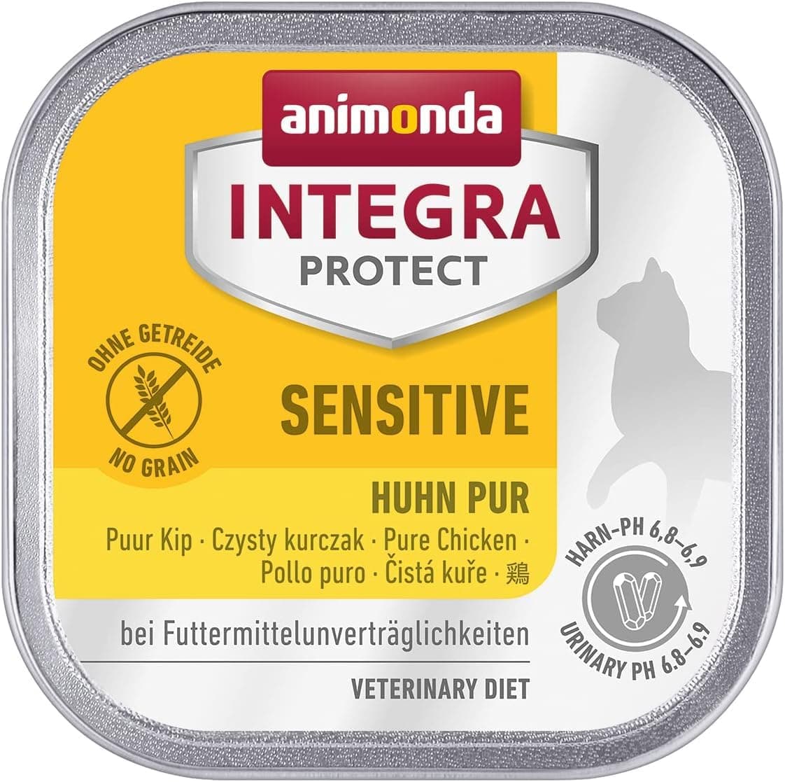 animonda INTEGRA PROTECT Sensitive Huhn Pur (16 x 100 g), Katzen Diätfutter bei Futtermittelallergie, sensitives Katzenfutter für allergische Katzen, Katzennassfutter ohne Getreide Sensitive mit Huhn 100 g (16er Pack)