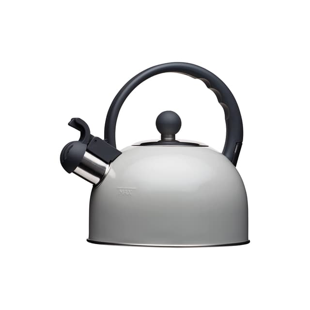 KitchenCraft Living Nostalgia Pfeifenwasserkocher, für Induktionskochfeld, Metall, 1.3L, French Grey Grau