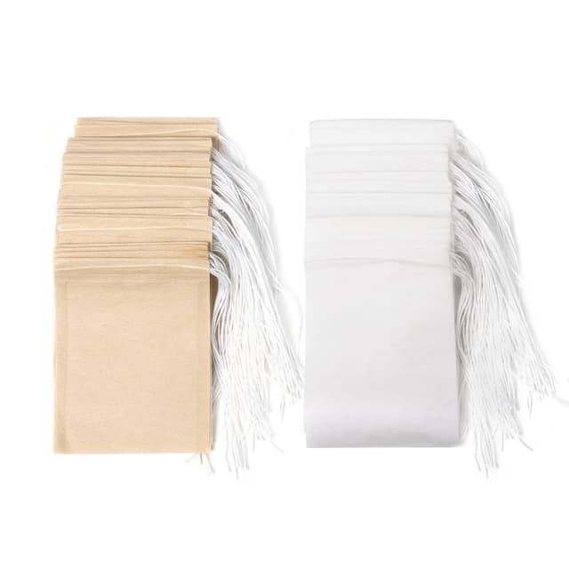 Carehabi - Teefilterbeutel Einweg mit Kordelzug, Teebeutel für Losen Tee, Tee Filterbeutel, 200 Stück Teebeutel Leeres (6 x 8 cm) B-200 Stück
