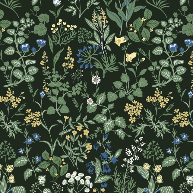 Fiula Selbstklebende Tapete Blumen Klebefolie Möbel Blumentapete Blätter 44CMx10M Dekorfolie Selbstklebend Küche Weiß Klebetapete Muster Tapeten Wassdicht DIY Wohnzimmer Schwarz Grün 0.4W x 10L m Schwarz