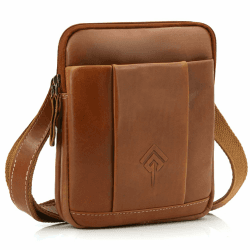 ekavale Umhängetasche Herren aus Leder - Stylische Schultertasche Herren Vintage - Messenger-Bag für Männer, für Alltag, Arbeit Robuste kleine Herrentasche
