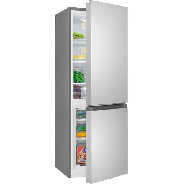 Bomann® Kühlschrank mit Gefrierfach | Energieklasse E | 143cm | Kühl Gefrierkombination leise 39 dB | 3 Ablagen & 3 Schubladen | Türanschlag wechselbar | 175L Kühlgefrierkombi | KG 320.2 inox Silber