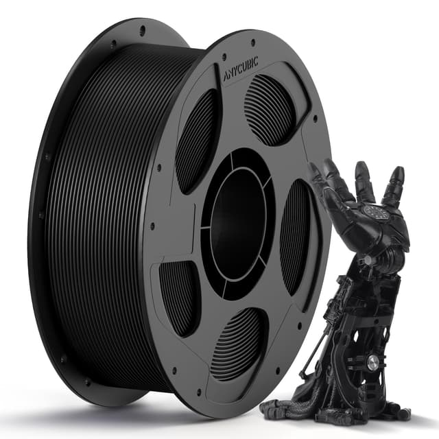 ANYCUBIC PLA Filament 1.75mm Schwarz, Wiederverwendbare Spule PLA, 1KG 3D Drucker Filament, Vakuumverpackung, Intelligente Identifikation
