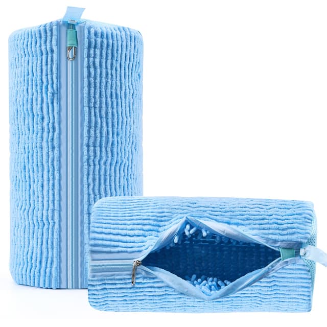 ANYUNKEY schuhwaschbeutel waschmaschine Schuhbeutel Waschmaschine,wäschesack schuhe mit 360° Reinigungsflaum,schuh waschbeutel für Waschmaschine und Trockner (blau, 2 Stück) Blau 2 Stück