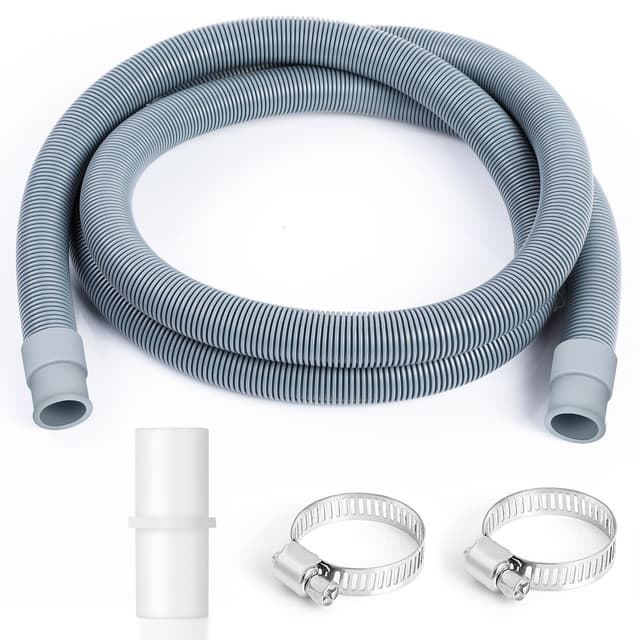 AiQInu Ablaufschlauch Verlängerung für Waschmaschinen 2M x20mm,Universal Waschmaschinenschlauch verlängerung, Ablaufschlauch Geschirrspüler Verlängerung Set inkl Schlauchverbinder und Schlauchschellen