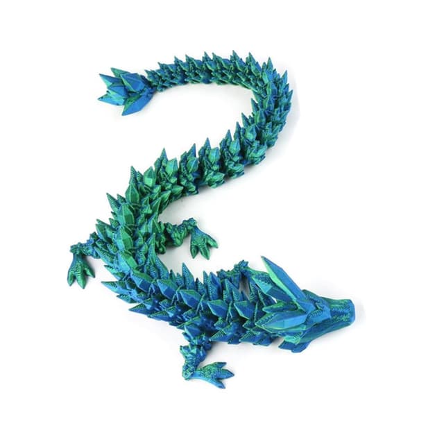 ysister Kristall Drachen Figur Dekor, 3D Gedruckter Beweglicher Drache, Für Autos, Büros, Erwachsene Kinder Geschenke Spielzeug (Laser Grün)