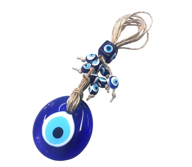 Perlin Nazar Boncuk Boncugu Türkisch Blau Evil Eye Wandbehang 18cm Ornament Amulett Dekoration Home Decor Schutz Segen Geschenk Glasperlen Anhänger für Auto Haus und Büro