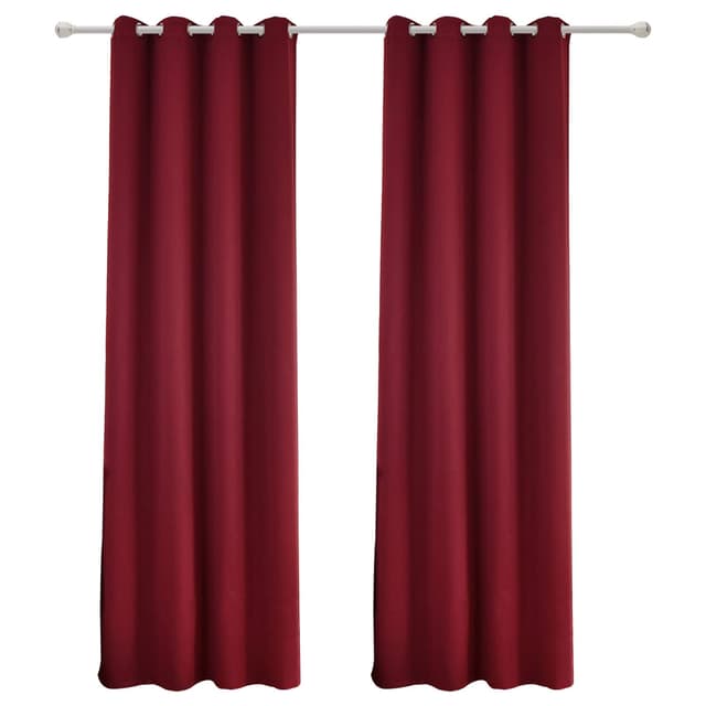 WOLTU 2er Set Gardinen, Vorhang für Wohnzimmer Kinderzimmer, mit Ösen, Leicht & Weich, Wärmeisolierend, 135 x 225 cm, Bordeaux H225 x B135 cm (2er Pack) Bordeaux