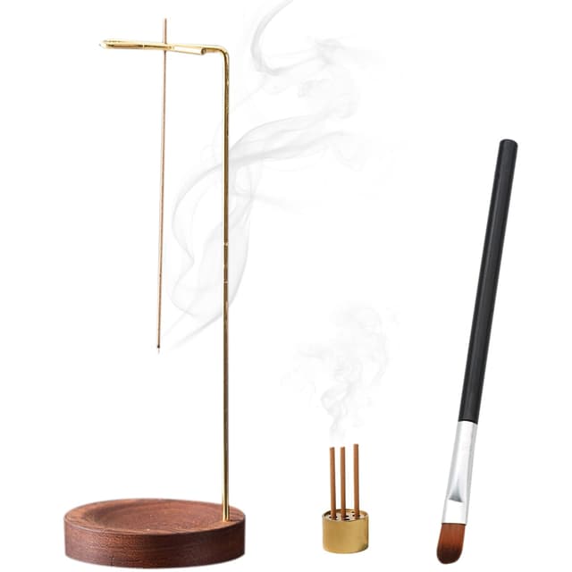 ZOCONE Incense Stick Holder, Holz Räucherstäbchen Halter Incense Stick Holder for Room Living Room Décor, 9 Loch Incense Holder Für Home Office Decor, Yoga, Meditation mit Bürste