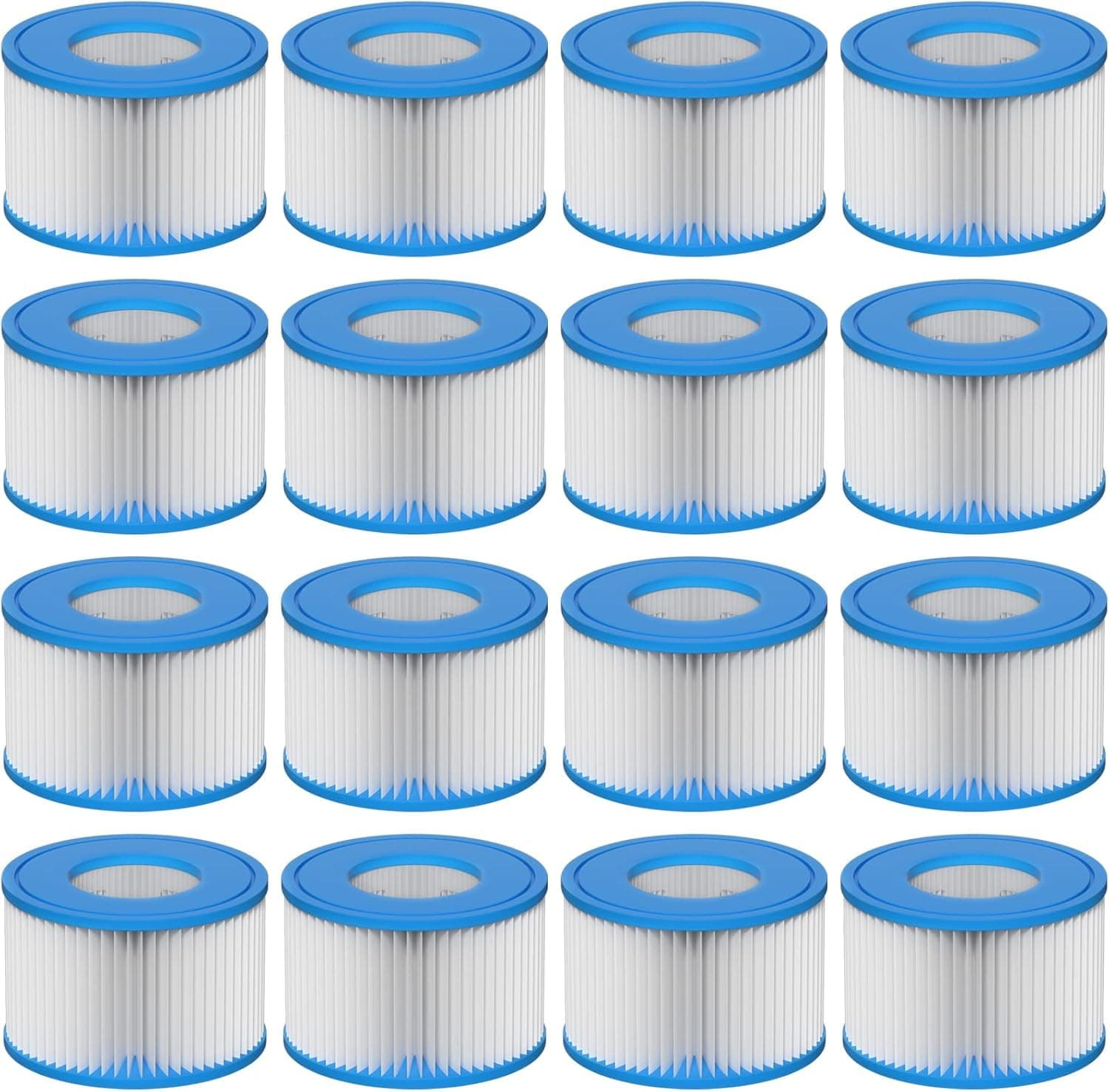 Vokowin Spa Filter VI, 16 Stück Filterkartuschen VI für Bestway Miami, Monaco Lay-Z-Spa, Vegas, Palm Springs, Flowclear Pool Filter Ersetzt die Originalkartusche 58323 Packung 16