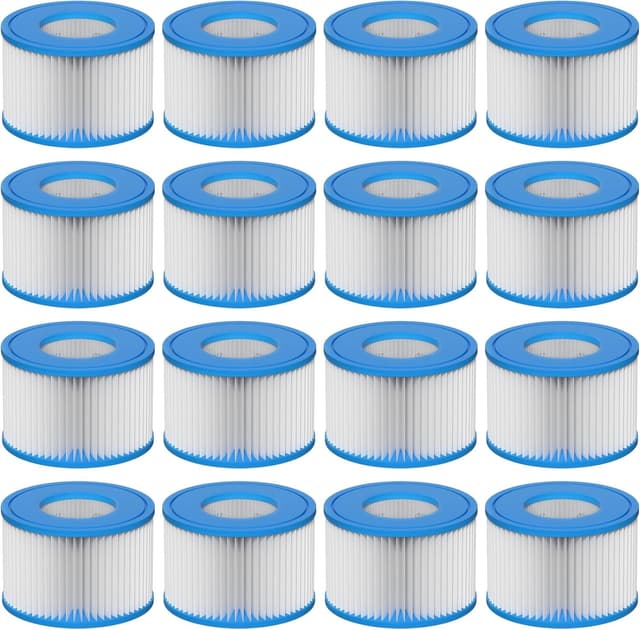 Vokowin Spa Filter VI, 16 Stück Filterkartuschen VI für Bestway Miami, Monaco Lay-Z-Spa, Vegas, Palm Springs, Flowclear Pool Filter Ersetzt die Originalkartusche 58323 Packung 16