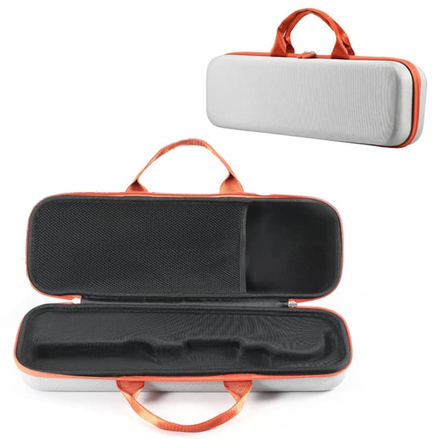 Generic Hartschalen-Reiseetui, Aufbewahrungstasche, kompatibel mit Dyson Airstrait Haartrockner, Haarglätter und Zubehör, tragbare Schutztasche (grau + orange), 43,9 x 13,5 x 8,9 cm