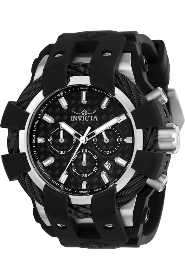 Invicta Bolt Edelstahl Herren Quarzuhrwerk - 48mm Schwarz / Silber