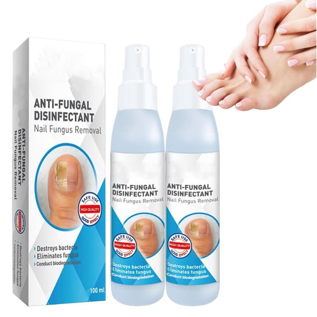 2 Stück Fußpilz Spray, Anti Fuß- & Nagelpilz Spray, Fußspray 100ml-Unterstützt ein Verbessertes Fußklima - Ohne Auswaschen - Fuß-Behandlung - Pflegt Haut & Nägel (2 Stück) 50 ml (2er Pack)