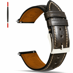 Gomvadr Quick Release Lederarmband, Vintage Öl gegerbt Pull-up Lederband Ersatz Uhrenarmbänder Männer Frauen 16mm 18mm 19mm 20mm 21mm 22mm 24mm