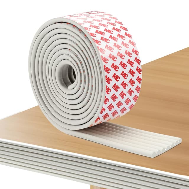 RANJIMA Kantenschutz Selbstklebend, 5M Kantenschutz Baby aus Schaumstoff, Eckenschutz Baby Selbstklebend Edge Corner Protection Tischkantenschutz Kinderschutz Stoßschutz für Tisch und Möbel Kanten Weiß /