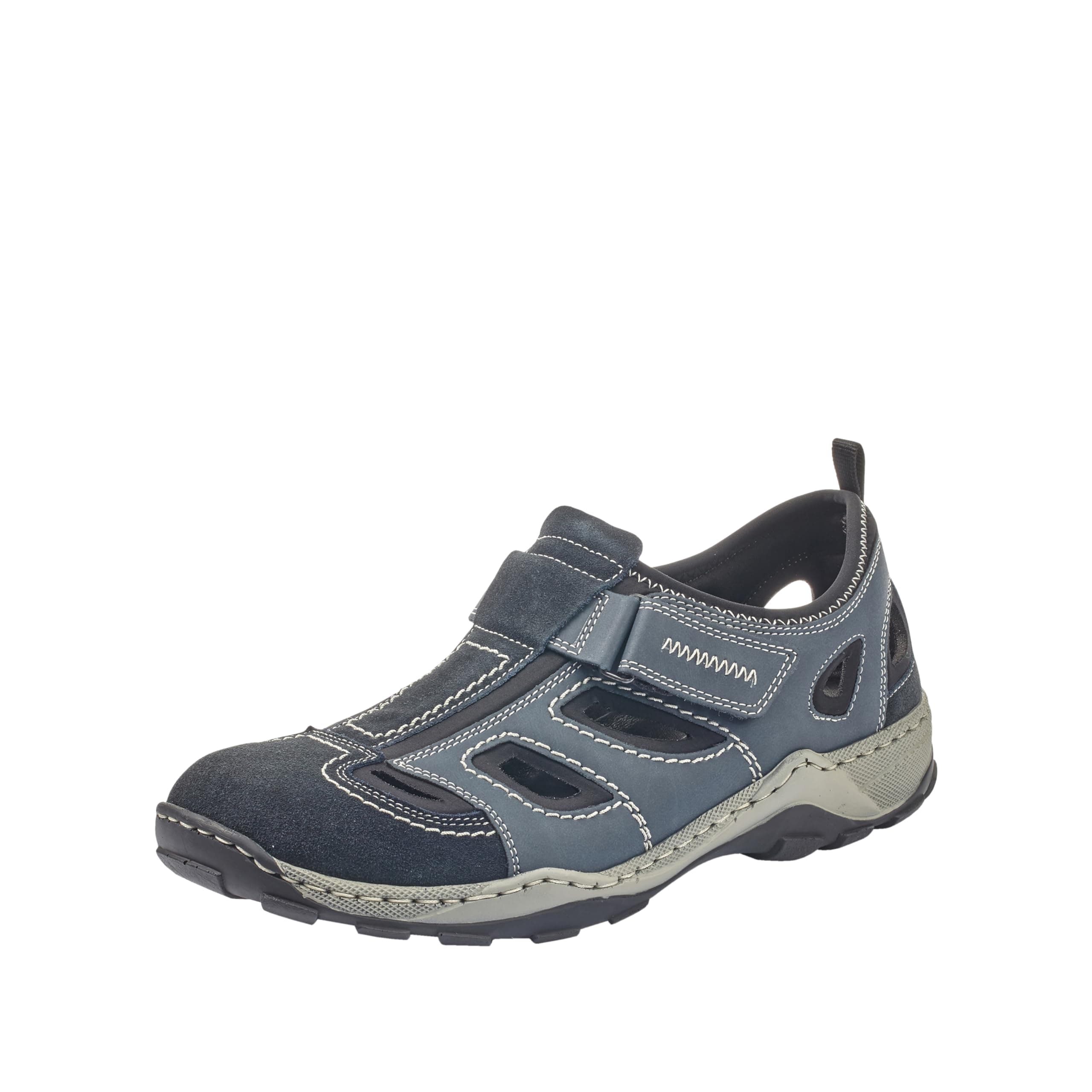 Rieker Rene Velcro Strap Leather Mens Trainers 46 EU Blau Kombi