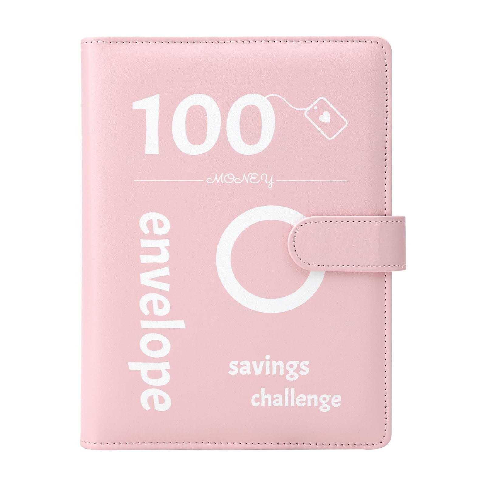 Geldsparbinder Budget Planner, 100 Envelope Challenge Binder, A5 Budgetplaner Mit Challengers Tracker und 25 Karten Leicht zu Sparen 5050€ Geldspar-Herausforderung für Büros, Zuhause, Schule Rosa