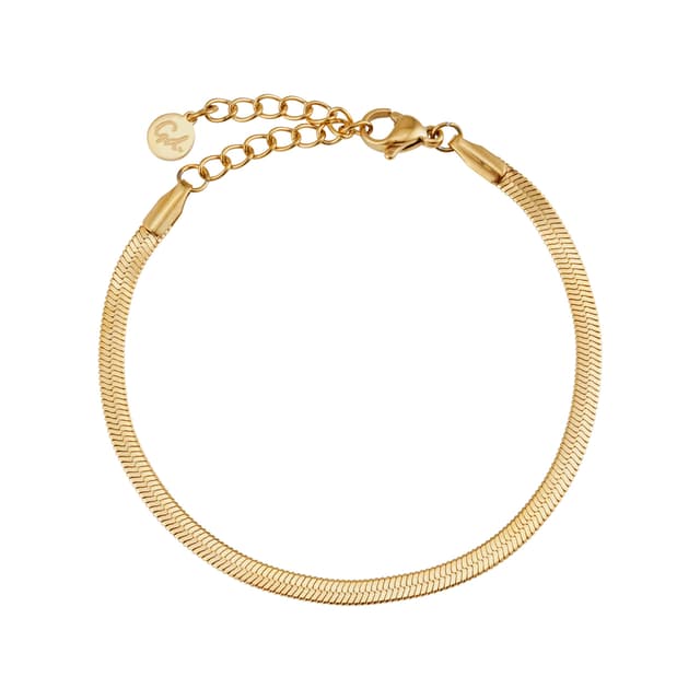 GD GOOD.designs Schlangen Armband für Damen | Flacher Armreif ohne Anhänger in Gold, Silber, oder Rosegold | Edelstahl Schmuck 3mm breit | Wasserfest
