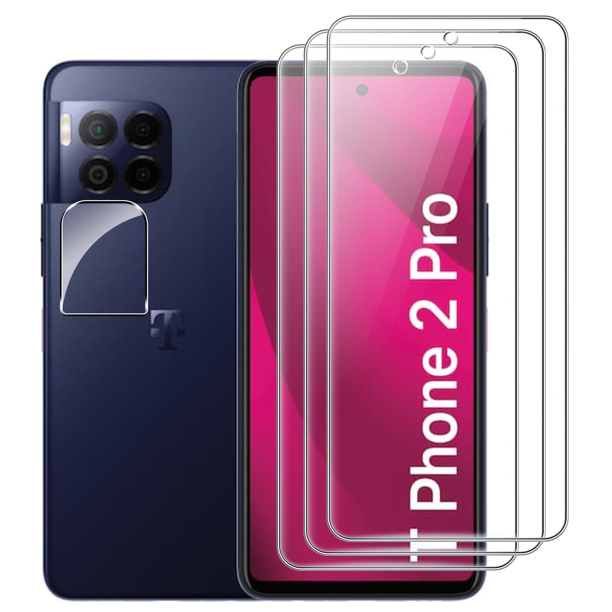 zZjoOoj Schutzfolie für Telekom T Phone 2 Pro (2024) Panzerfolie,3 Stück Panzerfolie Schutzfolie + 1 Stück Kameraschutz,HD Displayschutzfolie mit 9H Härte Displayschutz T Phone 2 Pro - 3x 1