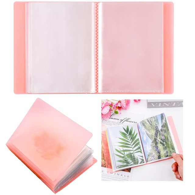 OTCRAFT 40 Seiten/Set A6 Aufkleber Foto Aufbewahrungsalbum; Stempel Stanzformen Aufbewahrungsbuch Organizer Ordner für Postkarten, Aufkleber, Foto, transparente Stempel und Stanzformen, 28,4 x 16,3 cm Orange