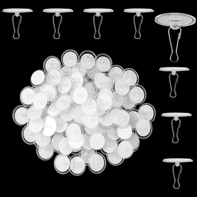 LANGNIDORIS 50 Stück Deckenhaken Selbstklebend, Deckenhaken Ohne Bohren, 20MM Wandhaken ohne Bohren, Klebehaken Decke Dekoration für Küche, Bad, Schlafzimmer Wand, Weihnachtstag, Valentinstag 50PCS