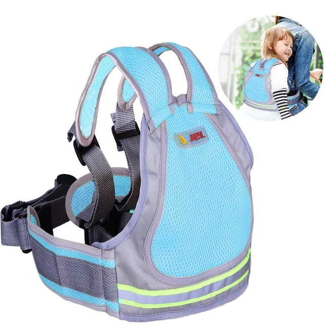 Jolik Kinder Motorrad Sicherheitsgurt mit 4 - in - 1 Schnalle atmungsaktives Material mit Reflektierendes Material —kinder motorrad gurtzeug（Blau）