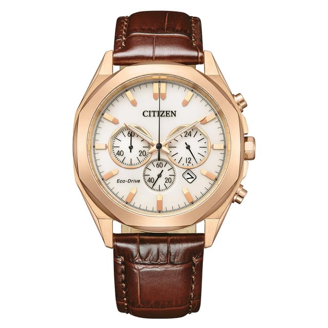 CITIZEN Herren Analog Quarz Uhr mit Leder Armband CA4593-15A