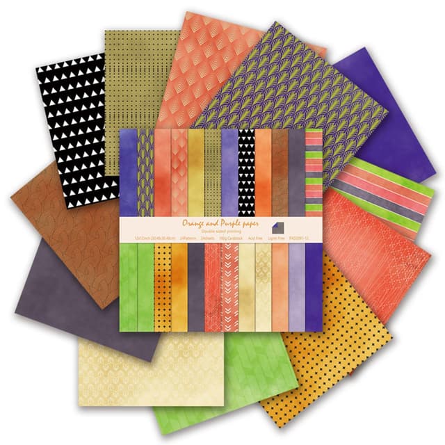 Scrapbook Papier Buntes Scrapbook Bastelpapier, 30,5x30,5 cm Scrapbooking Papier Doppelseitiges Muster Dekorpapier, 24 Blat Motivpapier für Journal Scrapbooking