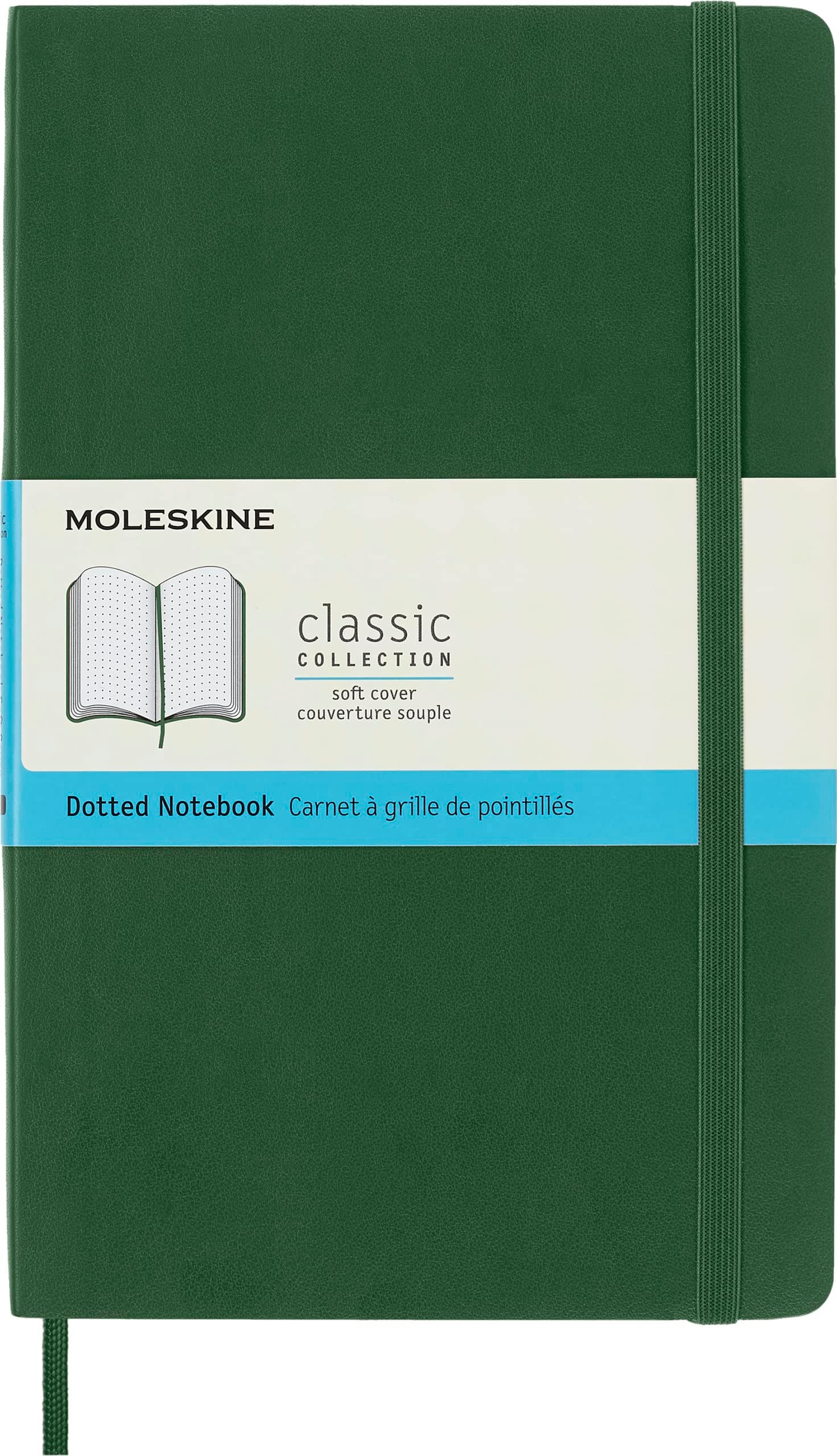 Moleskine Klassisches Notizbuch, Punktierter Notizblock mit weichem Einband und elastischem Verschluss, Pocket Format 13 x 21 cm, Schwarz, 192 Seiten