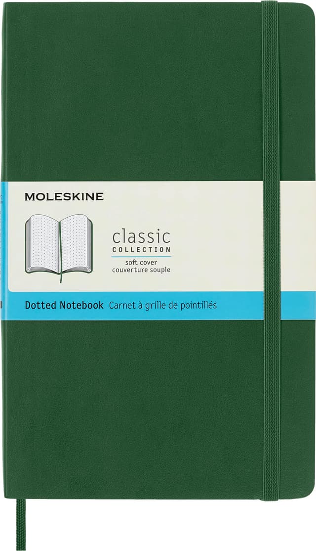 Moleskine Klassisches Notizbuch, Punktierter Notizblock mit weichem Einband und elastischem Verschluss, Pocket Format 13 x 21 cm, Schwarz, 192 Seiten