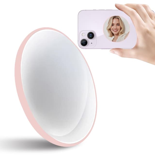 LOMUG Magnetischer Selfie-Spiegel für Rückkamera, schmaler Handyspiegel für Magsafe, kompatibel mit iPhone 15, 14, 13, 12 Pro Max Plus, Mag-Safe-Hülle und Allen Handys für Selfies & Vlogging（Pink）
