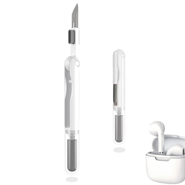 Rluobo Reinigungsset für Airpods, 1-2,3 In 1, Neues Airpods Reiniger mit Memory-Schaum, für Kopfhörer, Handy, Kamera und USB-C Port, Earbuds (Weiß + Grau)