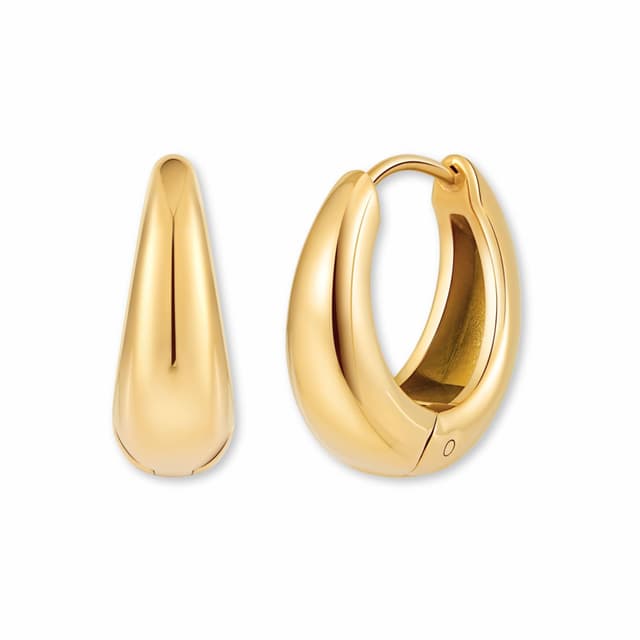 Creolen Edelstahl Damen | Chunky Kreolen in 18K Gold, Roségold oder Silber | Mini Hoop Ohrringe (18 mm) - Wasserfest & Hypoallergen
