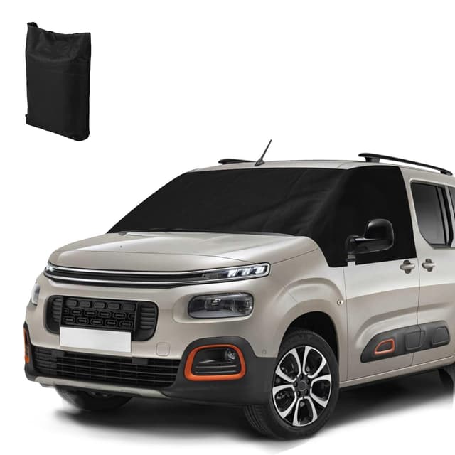 Windschutzscheiben Abdeckung Kompatibel mit Citroen Berlingo Peugeot Partner Opel Combo 2018-2025 - 600D Externe Frontscheiben Sonnenschutz, Schnee Eisschutz Wrap Abdeckung Berlingo 18-