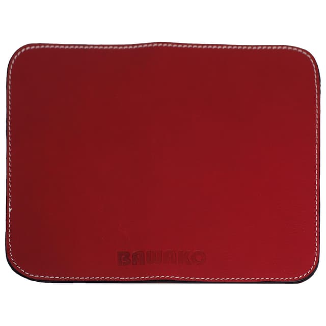 BAWAKO Hochwertiges Mauspad aus echtem Leder rutschfeste Mousepad 21×16 cm, Klein Mauspad für latop Desktop Leather Pad Gaming Arbeit (Rot, M) 210L x 160B mm Rot