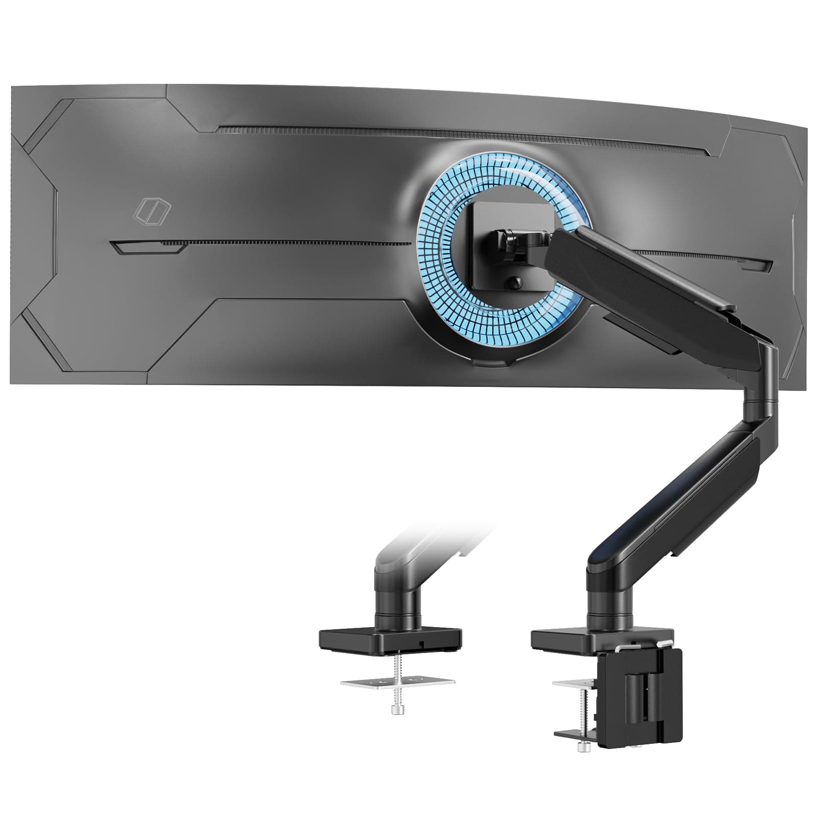 IMtKotW Monitor Tischhalterung für 17-49 Zoll LED LEC Bildschirm, Gasfeder Monitorhalterung Höhenverstellbar Schwenkbar Neigbar Einarmig Monitor bis zu 2-20 kg, VESA 75/100 mm