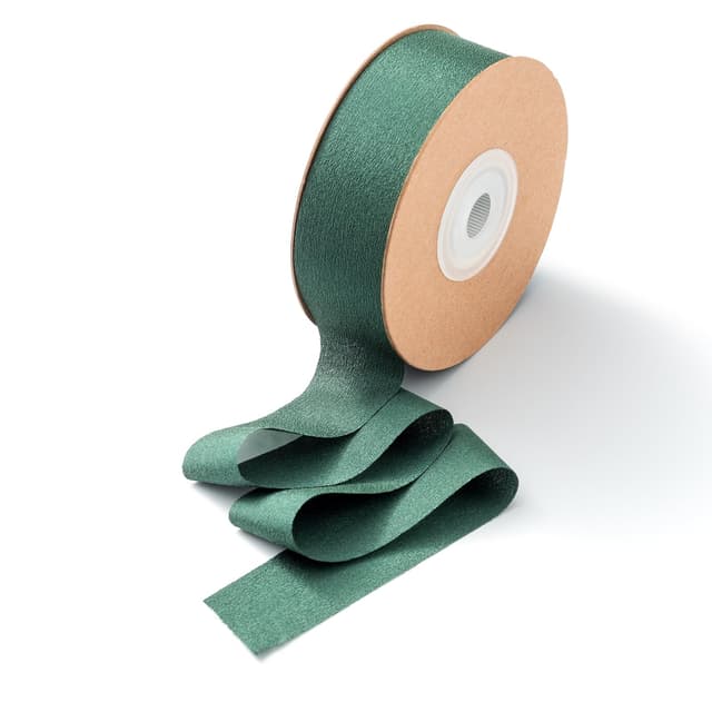 CHUQING Geschenkband 25mm dekoband Dunkelgrün Breit Seidenband Geschenk Schleifenband Natur Grün Breit Stoffband für Hochzeit Dunkelgrün 2,5 cm x 23 m