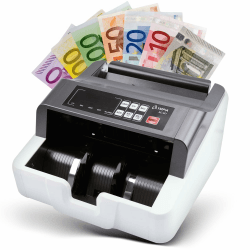 Olympia NC 452 Akku Geldzählmaschine & Geldscheinprüfer | Falschgeld Prüfer | Geldzählmaschine Scheine | Banknotenzähler mit UV MG Sensoren | LCD Display | Zählmaschine für Geldscheine & Banknoten