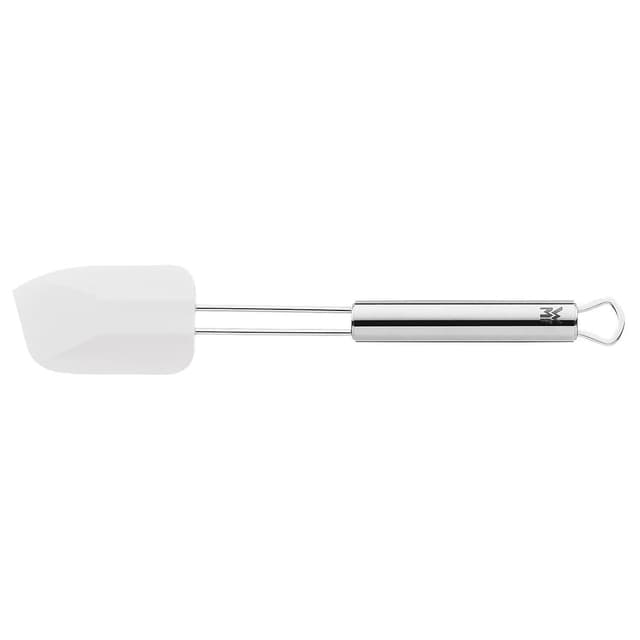 WMF Profi Plus Teigschaber Silikon 26 x 5,5 cm, Cromargan Edelstahl teilmattiert, Silikon, spülmaschinengeeignet, hitzebeständig bis 200°C, weiß centimeters Single Grau