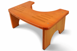 RayLove Physiologischer Toilettenhocker aus Bambus – WC-Trittbrett aus Holz – 35 Grad strapazierfähiger C-förmiger Hocker(Kaffeefarbe)
