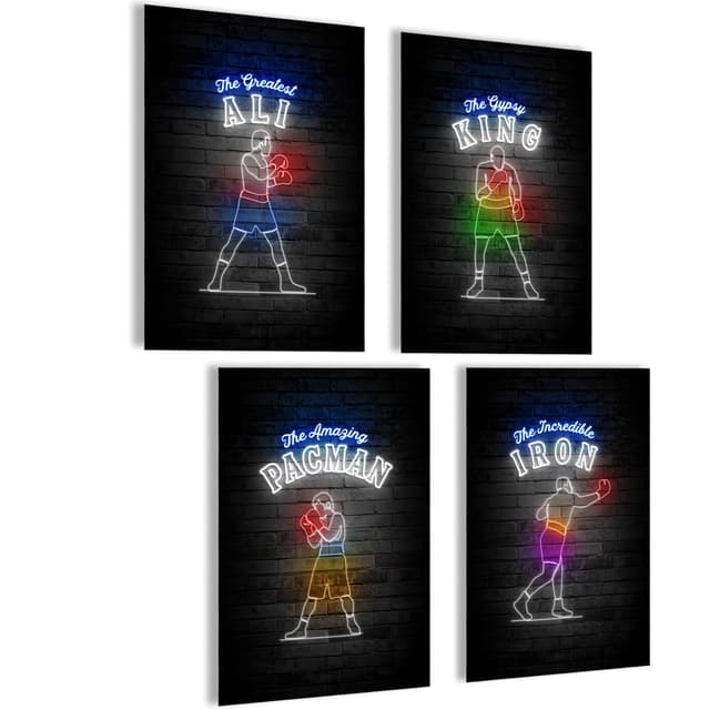 Boxing Poster Set - Fitness und Motivation Aesthetic Bilder, Gym Poster, Equipment, Motivationsbilder, Sport Boxer, Geschenk Set Boxing